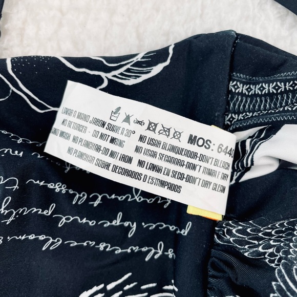 AGUA BENDITA • Lucille Thoughts Black/White Beaded Floral Bikini Top - Picture 11 of 15